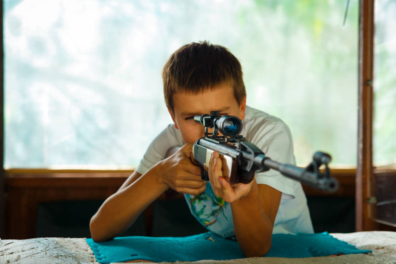 shooting from the air pressure weapon